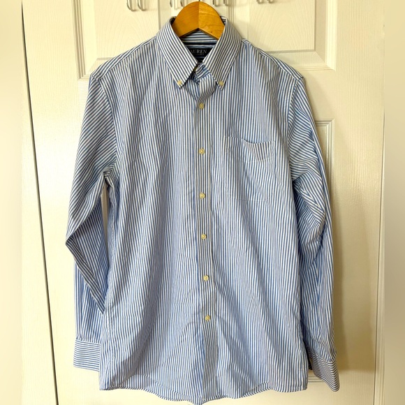 Men’s Blue Striped Dress shirt slim fit, stretch non-iron - Picture 1 of 7